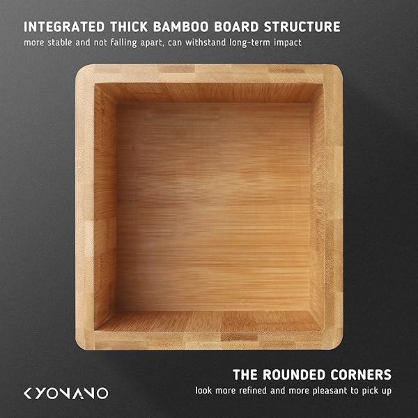 KYONANO KNOCK BOX EXPRESSO – ESPRESSO ACCESSORIES – COFFEE KNOCK BOX WITH DURABLE KNOCK BAR AND NON-SLIP BASE – MADE OF BAMBOO AND STAINLESS STEEL- COFFEE GROUNDS KNOCK BOX