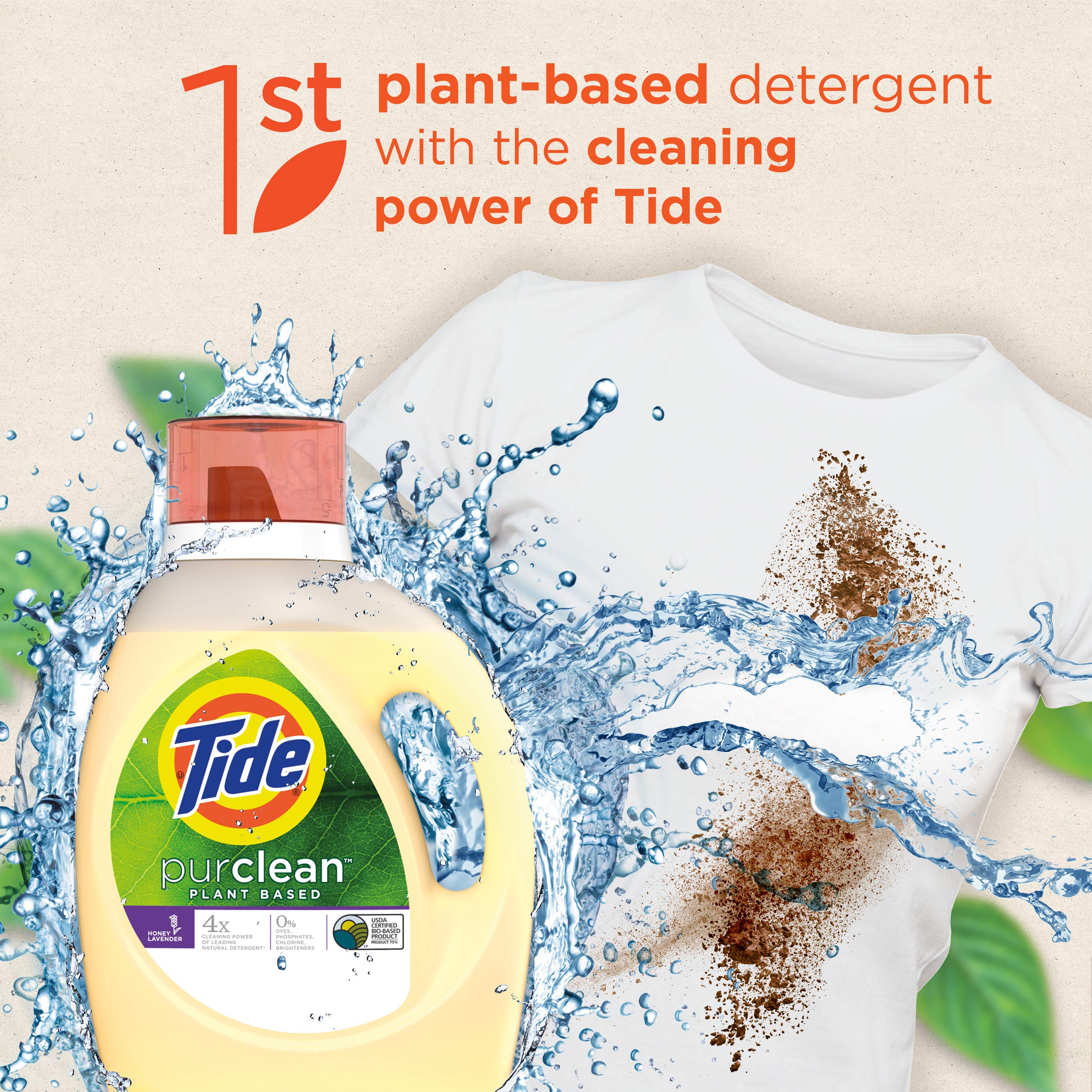 Tide Purclean PlantBased Laundry Detergent Liquid, Honey Lavender