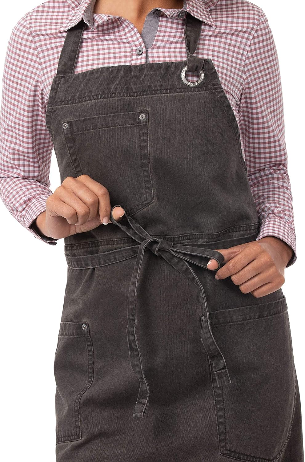 Chef Works Unisex Dorset Bib Apron, Pewter, One Size: Clothing