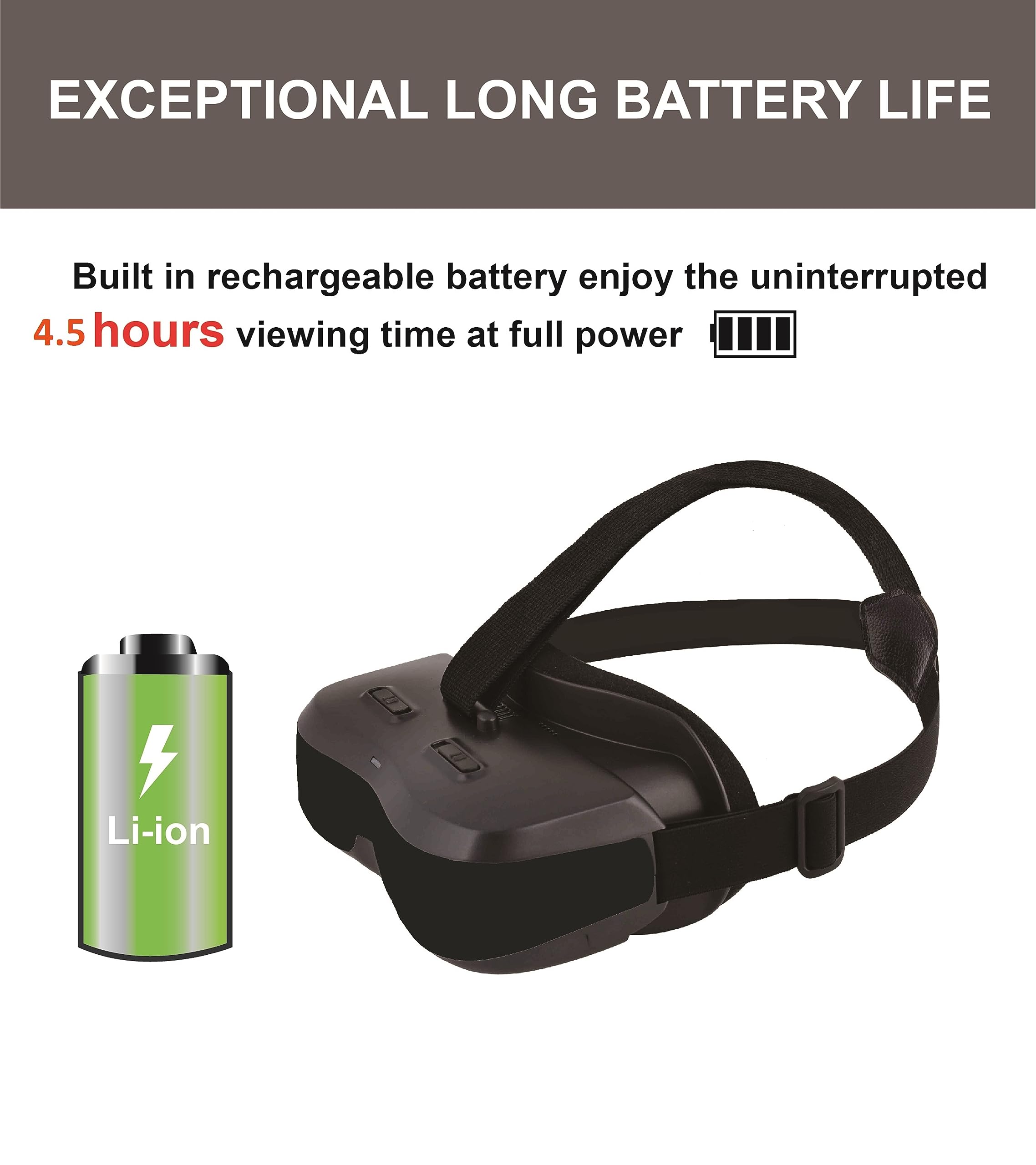 Personal 3D Movie Cinema,HDMI Input,Connect to Various Multimedia Signal Source Devices. Built in Battery,Not VR/AR,HDMI Goggles,Video Glasses,Monitor (Bigeyes H3 Pro)