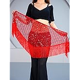 ZLTdream Belly Dance Sequin Glitter Oriental Dance Hip Scarf Wrap Belt Skirt for Rave Outfit Nightclub Accessories