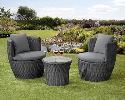 Garden Store Direct Rattan Wicker Bottle Bistro Set - Compact & Durable