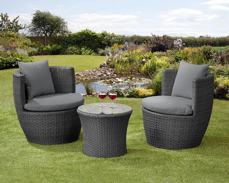 Garden Store Direct Rattan Wicker Bottle Bistro Set - Compact & Durable