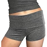 Qifeodm Womens Fold Over Shorts Elastic Waist Y2k Striped Shorts Skinny Pajamas Mini Sleepwear Stretchy Yoga Shorts