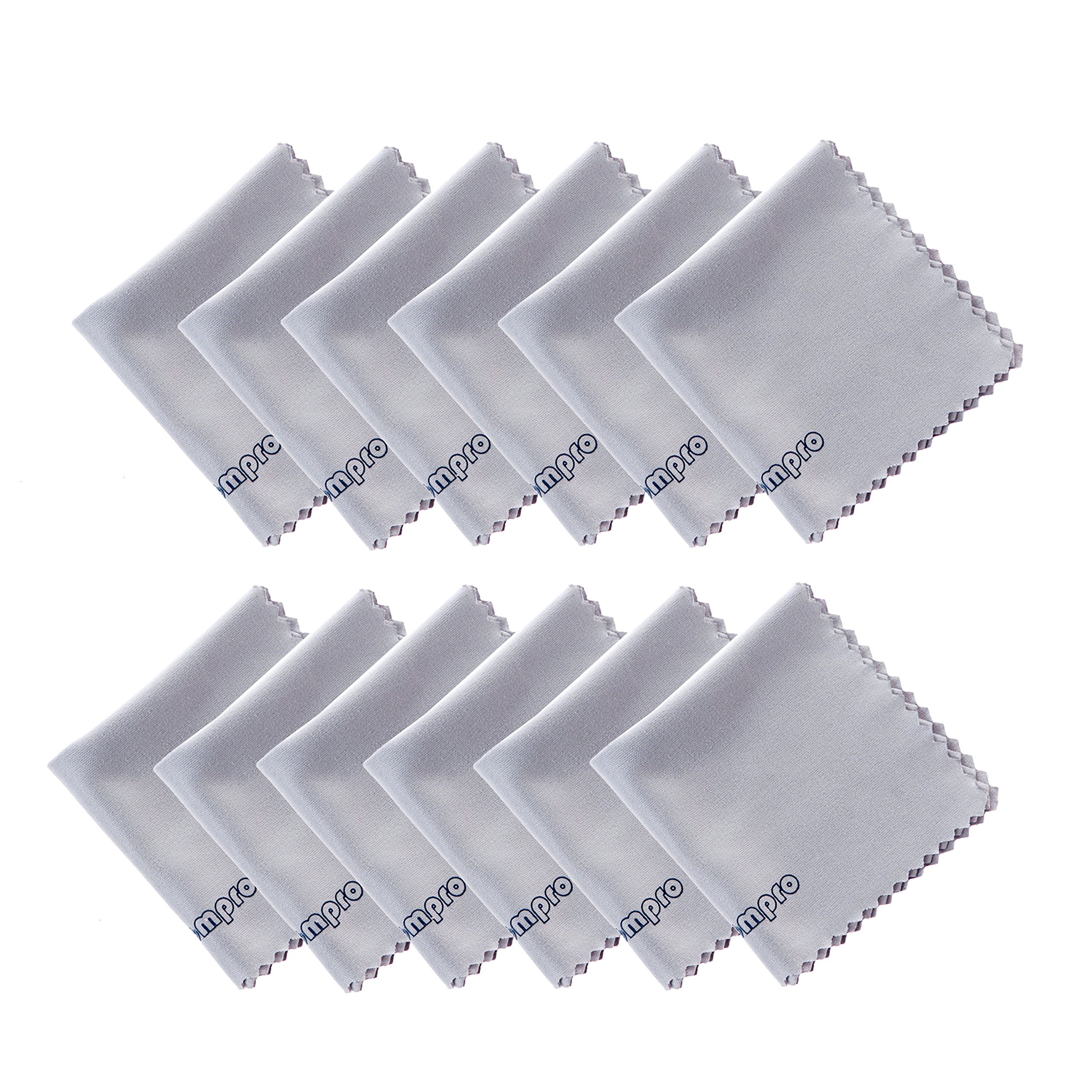wisdompro 12-Pack 6 x 6 inches Eyeglasses Microfiber Cleaning Cloth For Spectacles, Camera Optical Lens, Glass, Cell Phone, iPhone, iPad, Tablet, Laptop, LCD TV, Computer Screen, Monitor and More