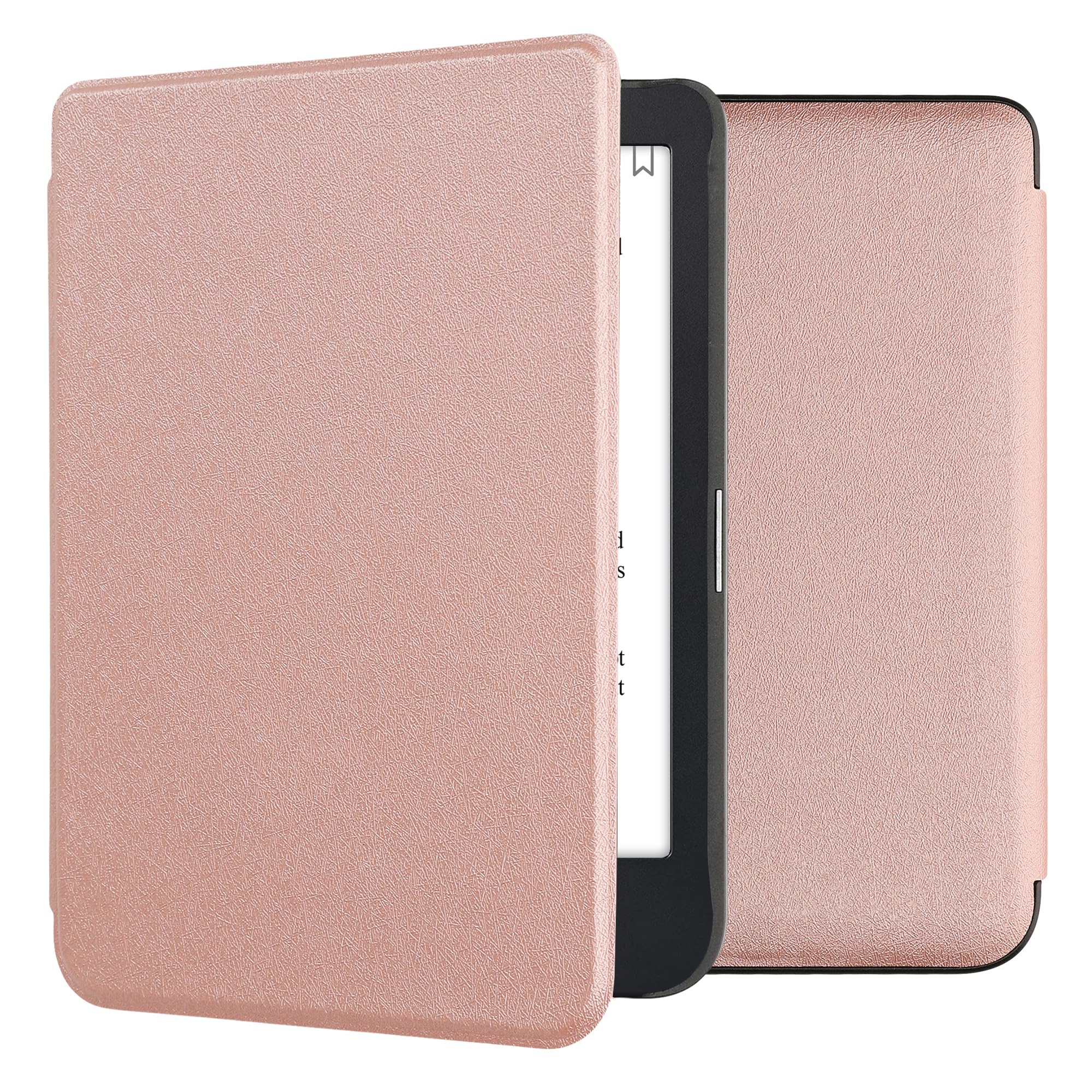 kwmobile Case Compatible with Kobo Clara 2E / Tolino Shine 4 Case - Cover for eReader with Magnetic Closure - Rose Gold