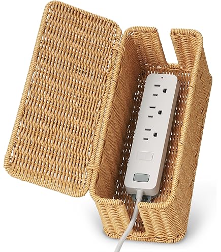 Cable Organizer Caja Organizadora De Cables Blanca Con Tapa,