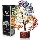 AstraVeda 500 Beads 7 Chakra Tree of Life - Large Crystal Feng Shui Positive Energy Tree - Meditation Gift, Crystals and Stones, Spiritual Items, Home Office Decor