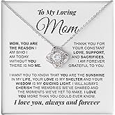To My Mom Necklace with Message Card, Mothers Day Gift from Son, Girlfriend To Boyfriend's Mom Gifts, Sentimental Birthday Christmas Gifts for Mother from Daughter, Jewelry Gift for Women