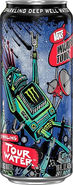 MONSTER TOUR WATER BY MONSTER ENERGY, SPARKLING DEEP WELL WATER, 16OZ (PACK OF 12)