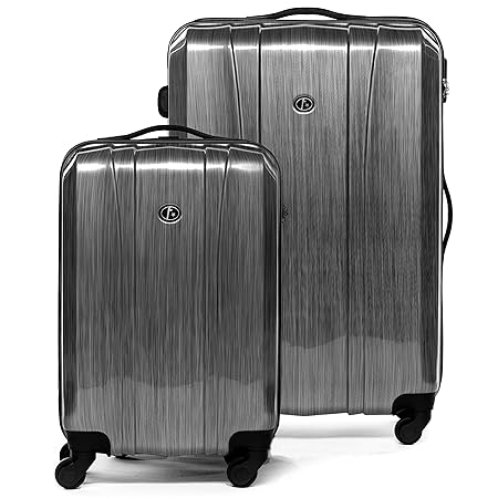 FERGÉ Kofferset 2-teilig Hartschale 55 cm 77 cm XL Dijon Silber Handgepäck & Koffer XL Trolley-Hartschalenkoffer Set 4 Rollen
