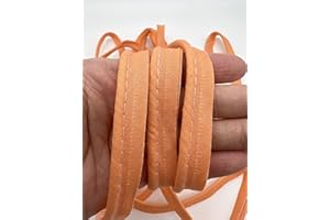 PEPPERLONELY 5 Yards 12mm (1/2 Inch) Cotton Bias Piping Type, Bias Type with Cord, Piping Trim with Cord, Lip Cord Trim for Sewing Clothing Upholstery Trimming - Light Orange