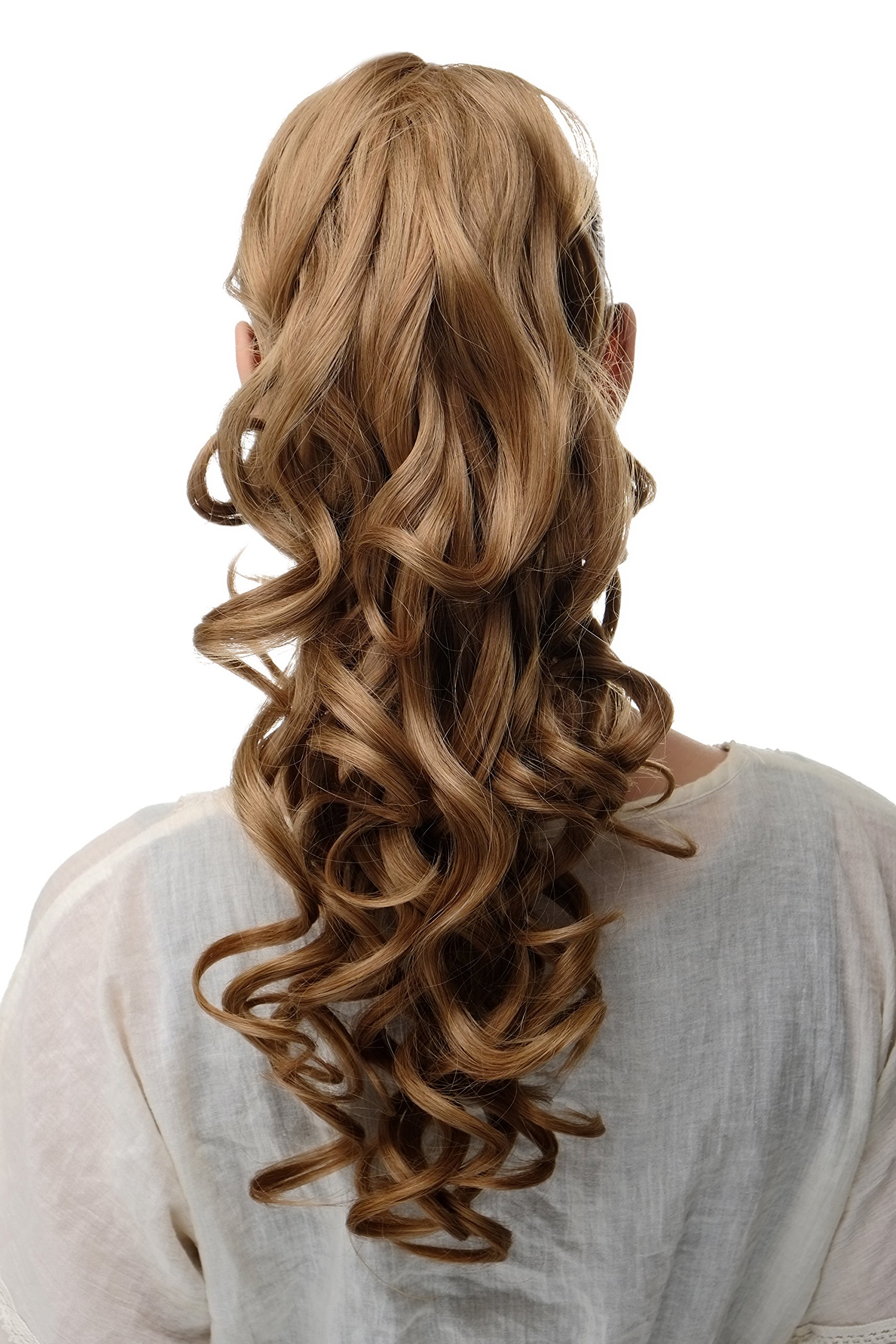 WIG ME UP SA09-26C Hairpiece ponytail extension very long BEAUTIFUL wavy slightly curly curls dark blond 20inch