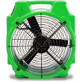 B-Air 1/4 HP Polar Axial Blower Fan with High Velocity Air Mover for Water Damage Restoration Equipment in Green
