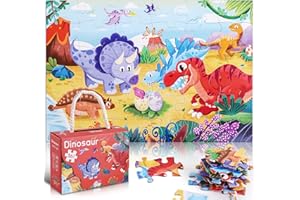 YOGEON Puzzles for Kids Ages 4-6, 3-5,36 Piece Dinosaur Puzzles for Toddler,Floor Puzzle Age 5-7 Children Learning Preschool Educational Puzzles Toys for Boys and Girls