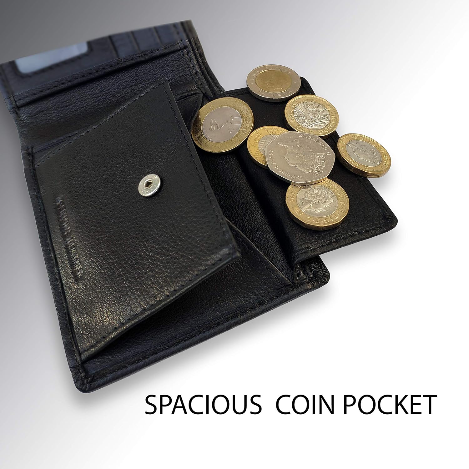 KORUMA Men's Wallet Slim Leather RFID Blocking Mens Wallets with up to 7 Card Holder, 2 Banknote Compartments, Coin Pocket - Image 5