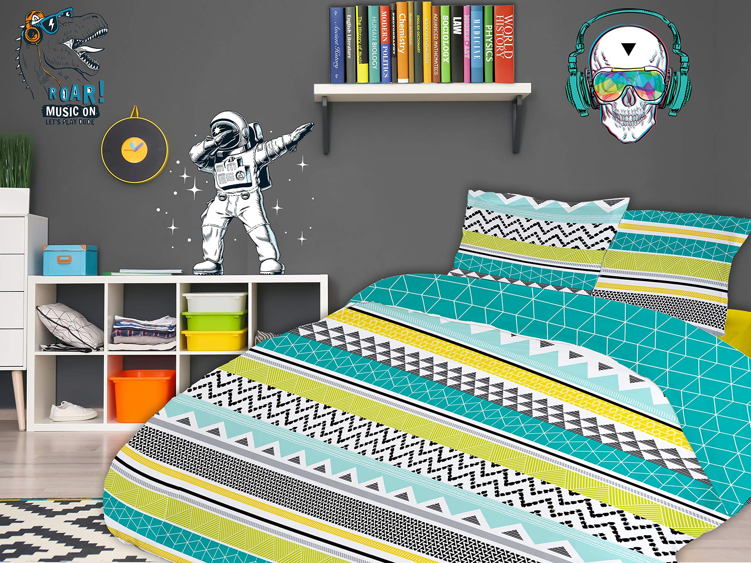 CALITEX Graphix 3-Piece Bedding Set 240 x 220 cm, 100% cotton, Multicolored, 240_x_220_cm