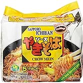 Sapporo Ichiban Chow Mein Yakisoba, 5 Count, 18 Ounce (Pack of 6)