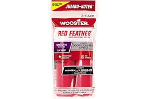 Wooster Brush RR311-4 1/2 Jumbo-Koter Red Feather Shed Resistant Paint Roller Cover, 1/4 in Nap, 4-1/2 in L, 3/4 in, 4.5 Inch