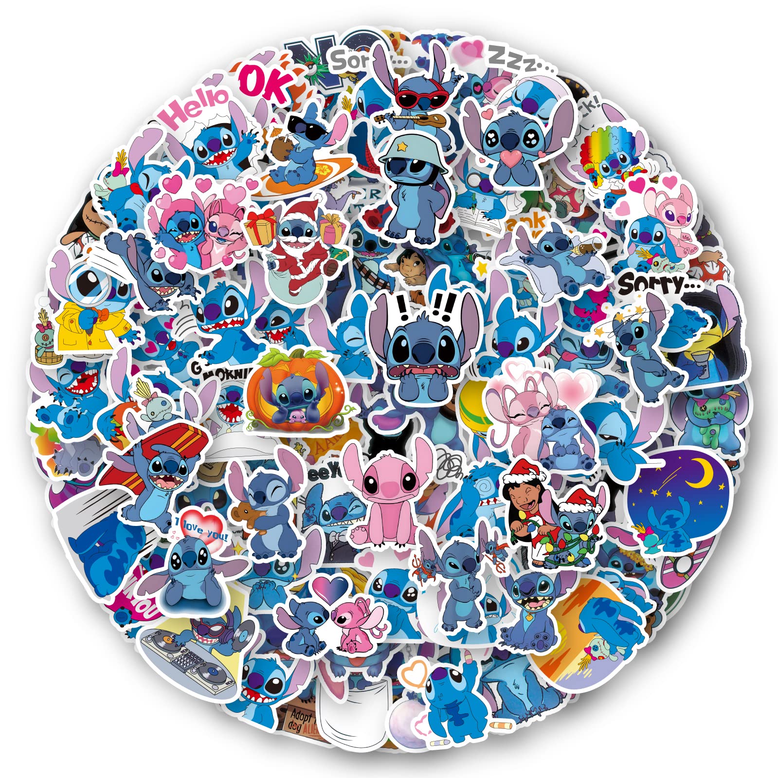 120pcs Cute Stitch Cartoon Stickers for Kids Water Bottle, Cool Lilo Stitch Waterproof Vinyl Stickers for Teen Girl Laptop Skateboard Bike Guitar Laggage Bicycle Travel Case