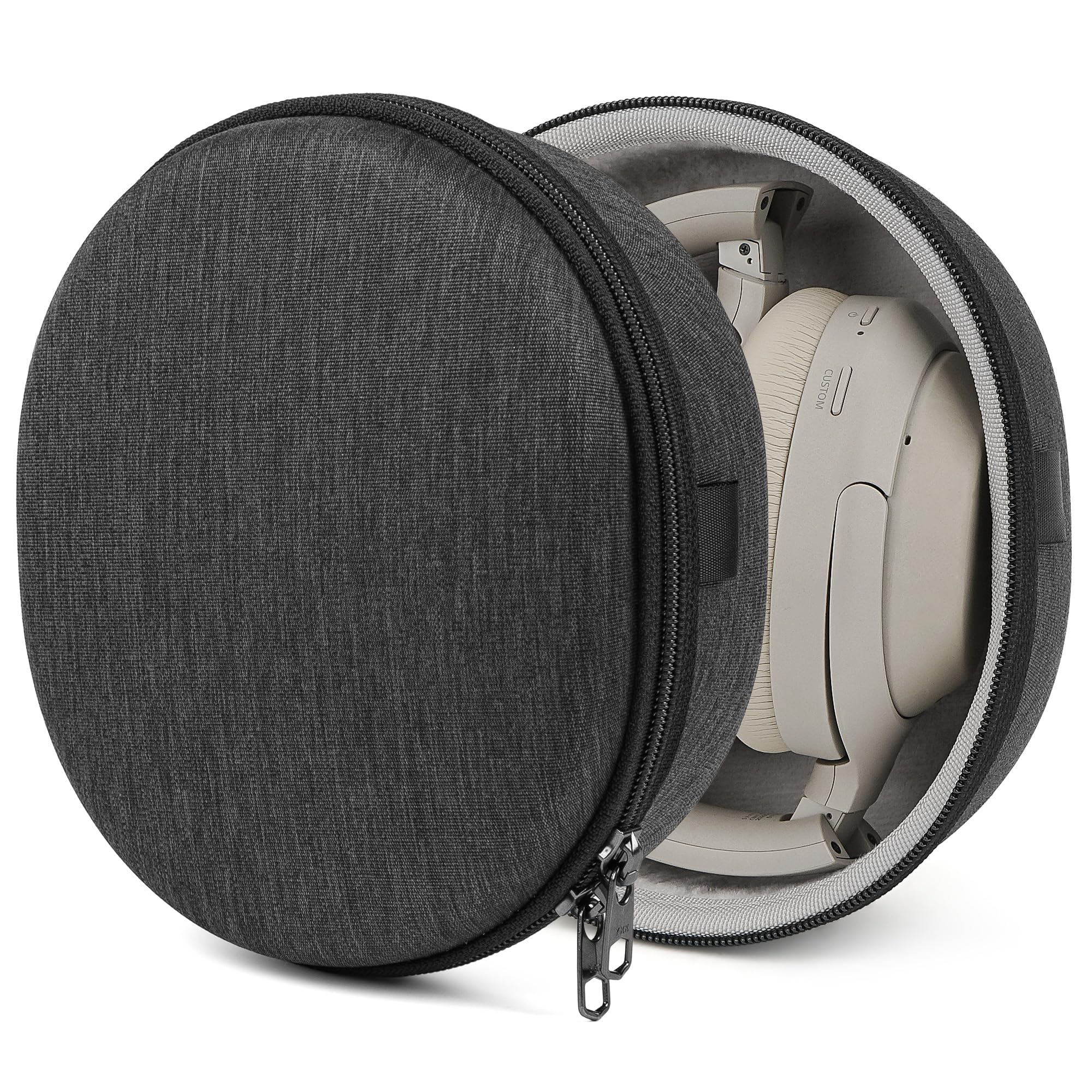 Geekria Shield Headphones Case Compatible with Sony WH-1000XM6, WH-1000XM4, WH-1000XM3, WH-H910N, WH-H900N, Replacement Hard Shell Travel Carrying Bag with Cable Storage (Dark Grey) — image 1