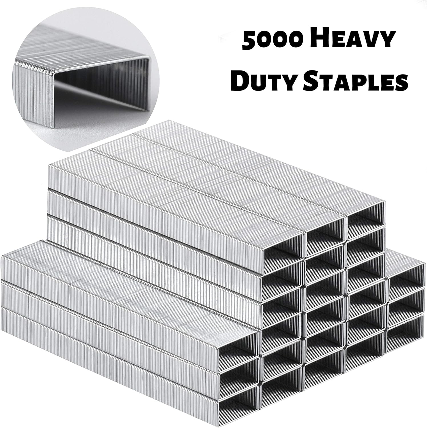 Mr. Pen- Heavy Duty Staples, 5000 Pc Staples, 25 Sheet Staple, 1/4 inch Length(23/6), Staples for Stapler, Staples Office Supply, Office Staple, Paper Staple, One Touch Staple, 100/Strip, Large Staple : Office Products
