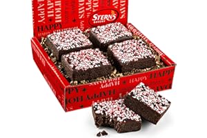 STERN'S BAKERY Peppermint Chocolate Brownies Gift Box – 4 Count | Christmas Food Gifts, Stocking Stuffers & Holiday Treats | Corporate Christmas Gifts | Kosher, Dairy Free Nut Free | Stern’s Bakery