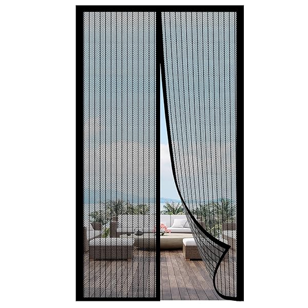 LIAMST MAGNETIC SCREEN DOOR – FITS 36′ X 80′, SELF SEALING, HEAVY DUTY, HANDS FREE MESH PARTITION, MAGNETIC CLOSURE