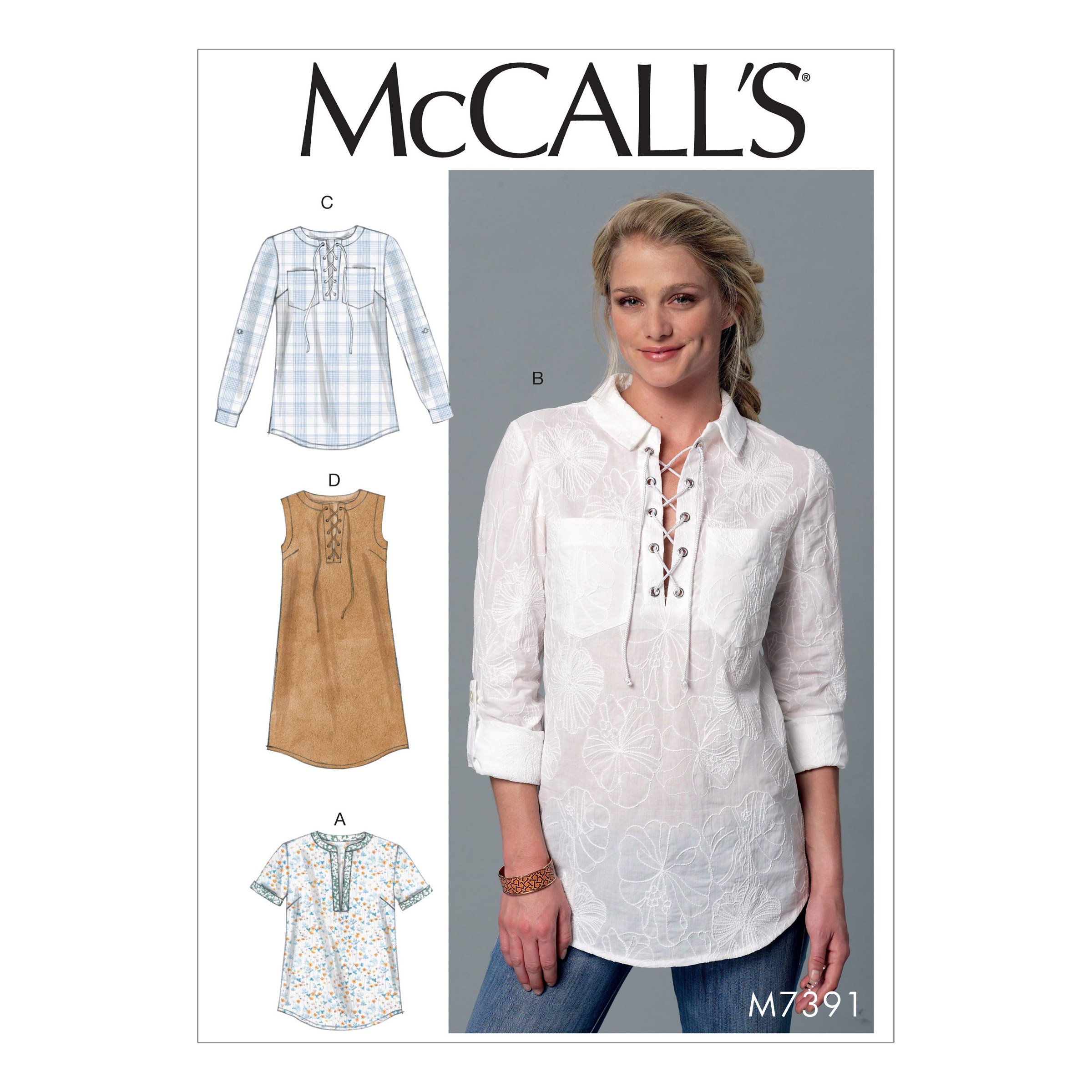 Mccall's Patterns 7391, Misses Tops and Dress,Sizes, Multi-Colour, ZZ (LRG-XLG-XXL)