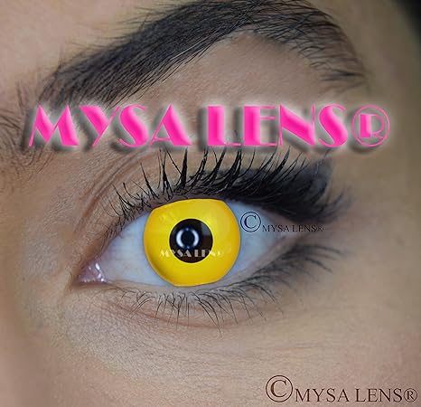 Lentilles De Contact De Couleur Fantaisie Crazy Lens Cosplaymysa Lens Yeux Jauneoeil Jaune Demonyellow Out Solution Pour Lentilles 10ml Etui