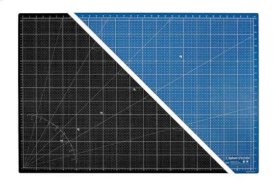 Spluni 2 in 1 selbstheilende Schneidematte, A1, Nähunterlage, 90x60 cm - Maße in cm und inch/Schreibtischunterlage / 90° Radi