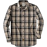 Dubinik® Mens Long Sleeve Button Down Shirts Casual Plaid Shirt with Practical Double Pockets Comfortable and Soft