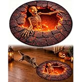 CZBZ Halloween Rug, 3D Vortex Optical Illusion Abyss Round Area Rug | 40 Spooky Styles 3D Halloween Rugs Indoor, Non-Slip Floor Accent for Living Room, Bedroom, Entryway, Party &amp; Haunted House