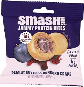 Chia Smash, Peanut Butter & Concord Grape Jam Superfood Bites, 1.8 Ounce
