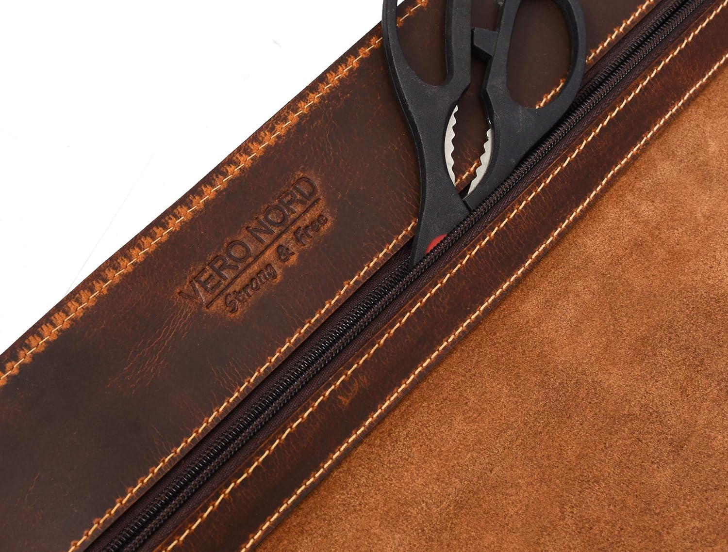 Leather Knife Roll Storage Bag, Elastic and Expandable 10 Pockets, Adjustable/Detachable Shoulder Strap, Travel-Friendly Chef Knife Case (Leather - Light Brown): Kitchen & Dining