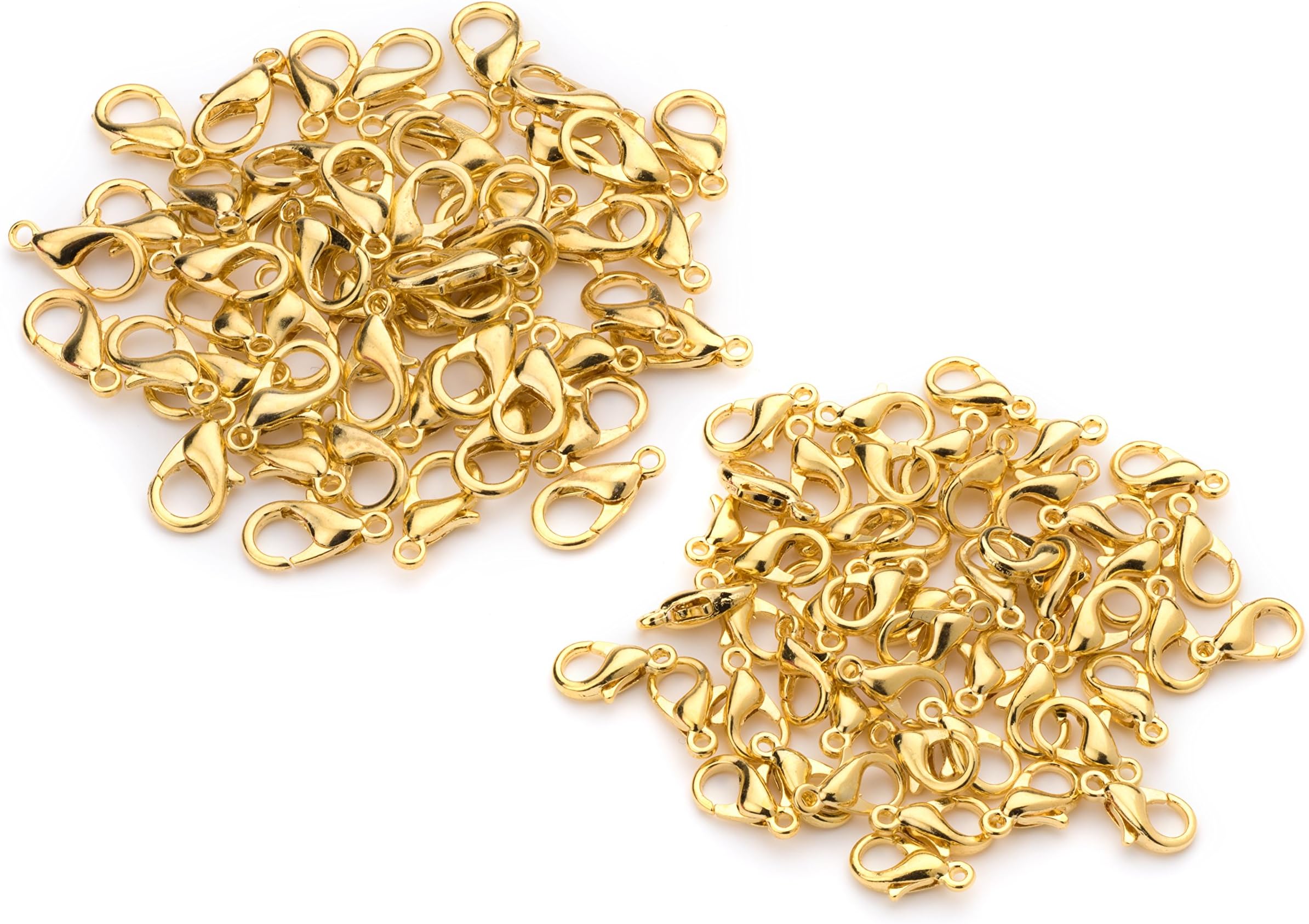 100 Lobster Clasps Gold Plated 50(12x6) 50(10x5) Lobster Claw Clasp Jewelry Findings Lead & Nickel Free