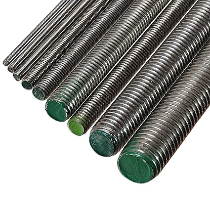 5 x Gewindestange A2 Edelstahl M10 x 1000 mm - DIN 976 / DIN 975 - Gewindebolzen mit 10 mm Durchmesser und 1 m Länge - Werkst