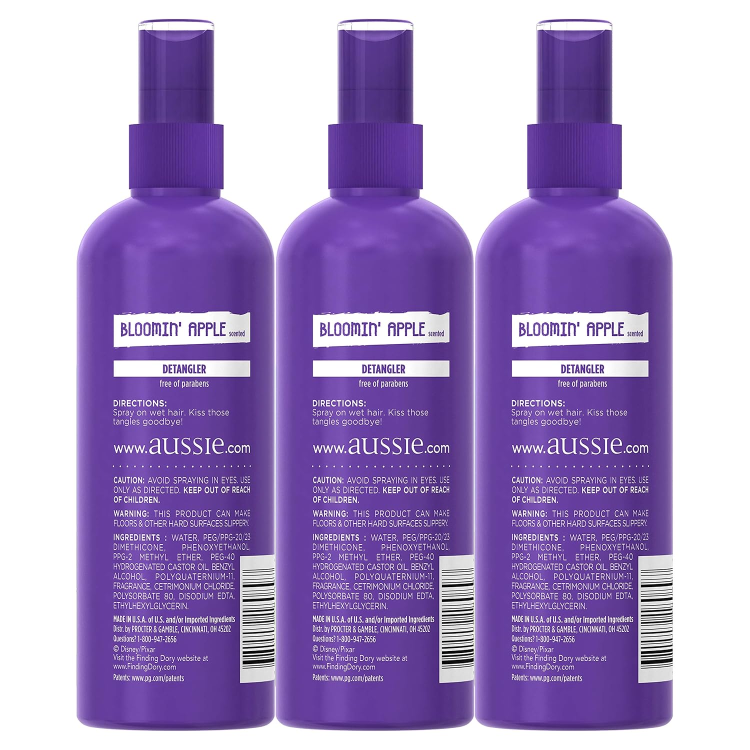 Aussie Kids Detangler, Finding Dory, Bloomin' Apple, 8 fl oz, Pack of 3 (Packaging may vary) : Beauty