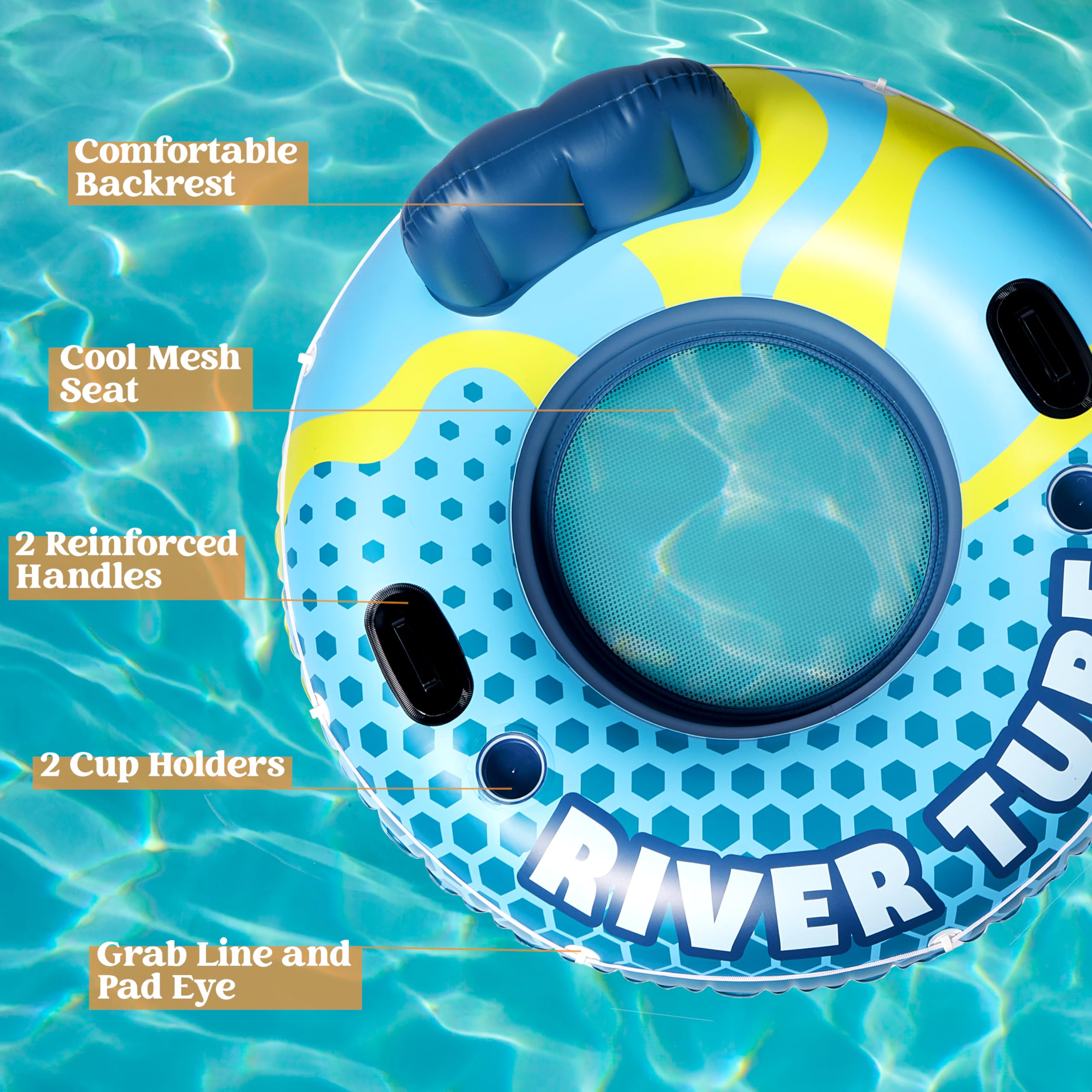 SLOOSH Inflatable River Tubes Float - Heavy Duty Pool Tube Floats for Adults Floating