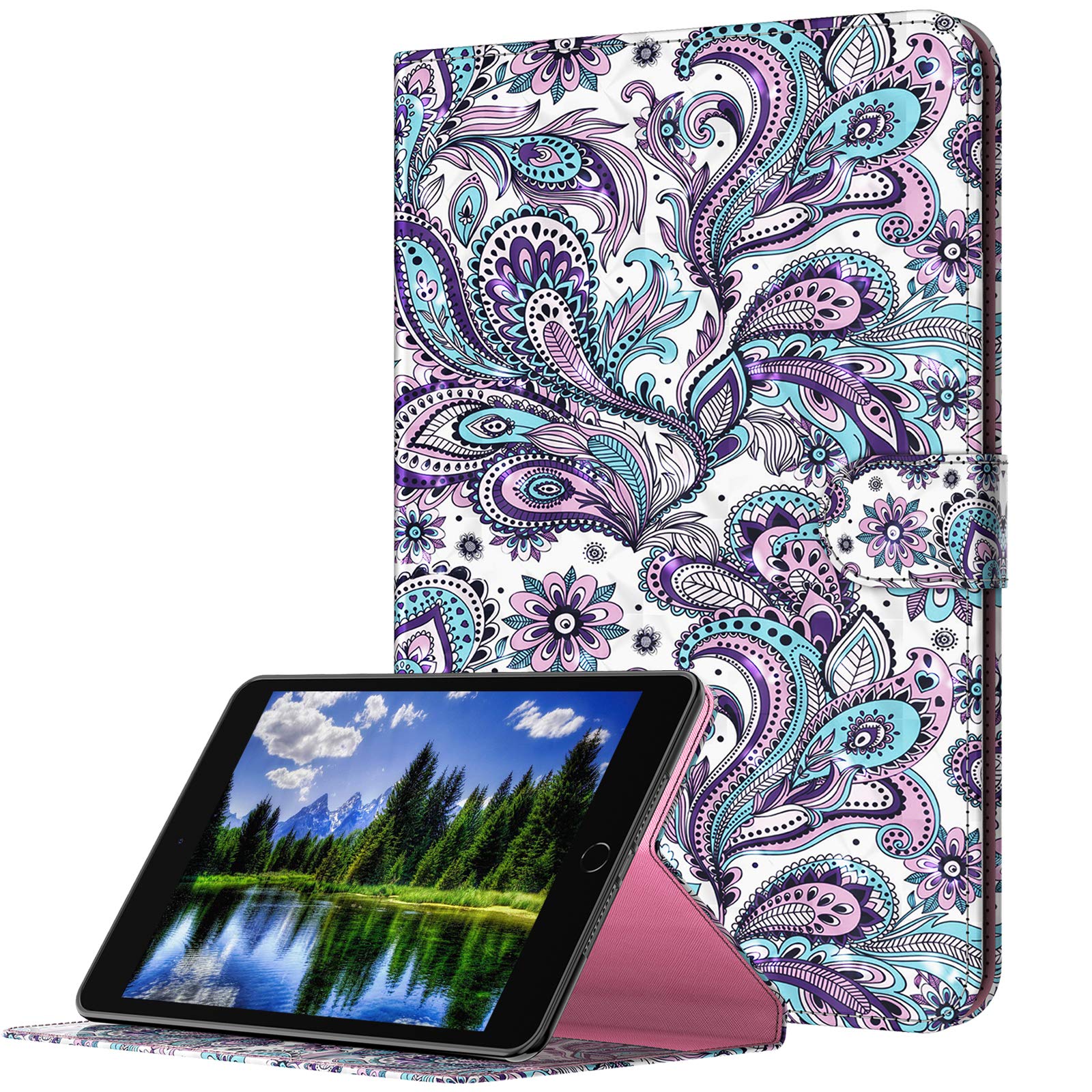 GLANDOTU Case for Lenovo Tab M10 FHD Plus 10.3 inch TB-X606F/ X606X Tablet Case Flip Wallet PU Leather Cover with Magnetic Button Standing Funstion Full Body Protective Phone Cases - Swirl