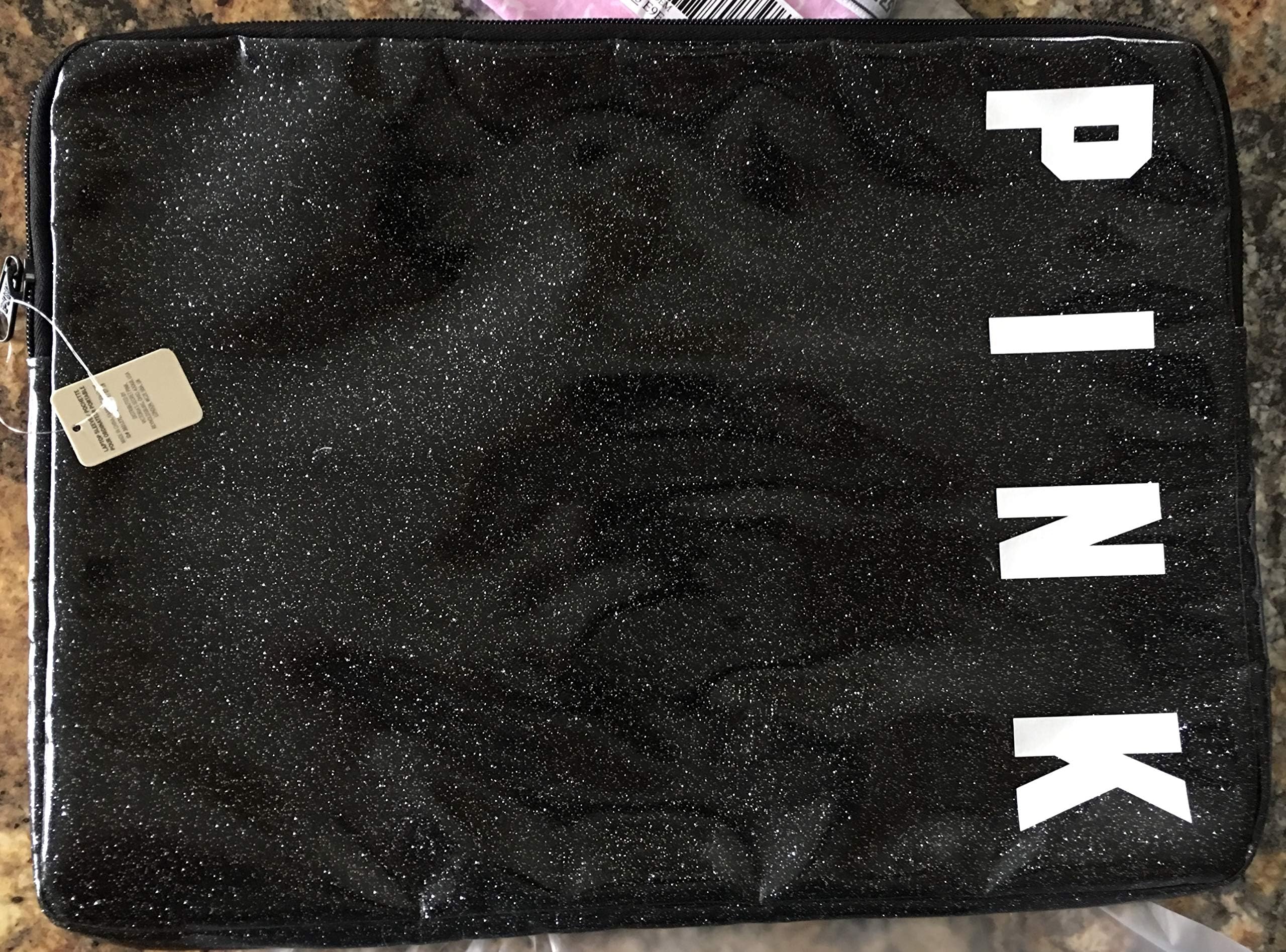 VICTORIA SECRET - PINK - Laptop Sleeve/COVER - BLACK. PINK. SOLD OUT - - fits: 11.6"H x 15.7"W x 0.8”D