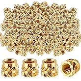 Yaocom 300 Pcs M3 Threaded Inserts M3 x D5 x L4 Heat Set Inserts | 3D Printer Brass Knurled Metric Threaded Nuts for Plastic, DIY, 3D Printing Components, PLA, ABS, PETG