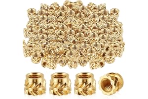 Yaocom 300 Pcs M3 Threaded Inserts M3 x D5 x L4 Heat Set Inserts Brass 3D Printing Knurled Metric Nuts for Plastic, 3D Printing Components