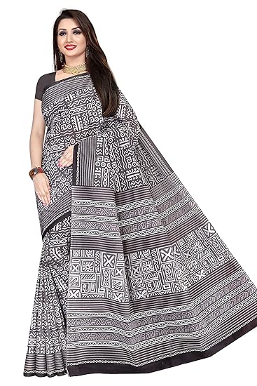 Womens pure cotton saree without blouse piece (2203_Grey_Malmal)