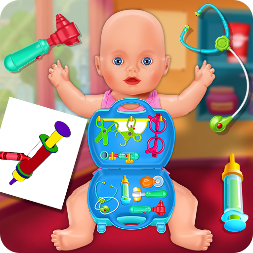 baby playing doctor set