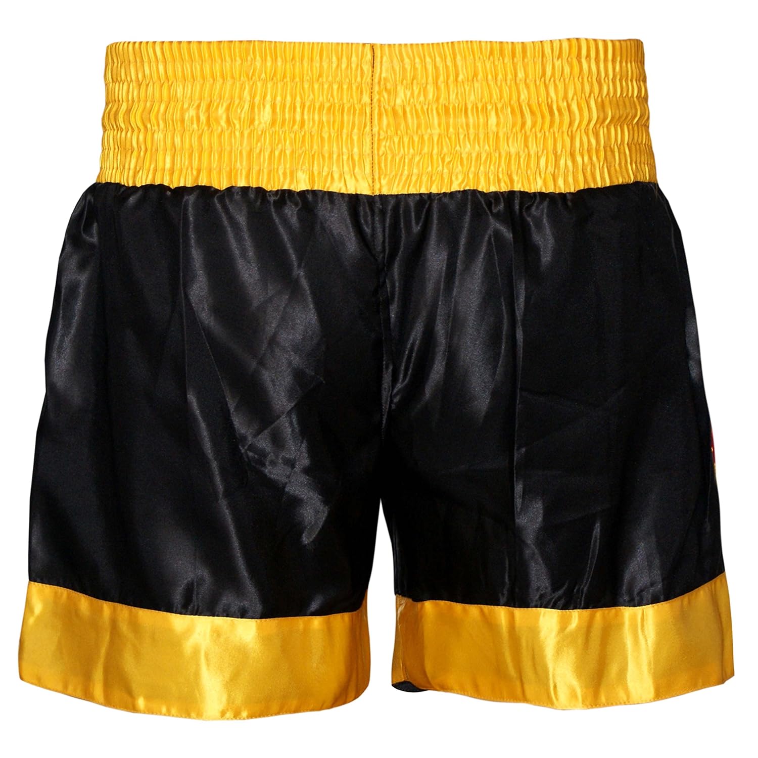 Muay Thai Shorts Kick Boxing Training Satin Black Gold Short Tiger