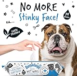 BUGALUGS Wrinkle Wipes for Dogs 80 Biodegradable Skin Care Paw Ear Face view 5