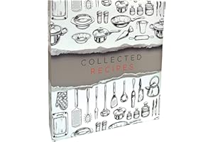 Better Kitchen Products Recipe Binder, Full Page 3 Ring Standard Binder Organizer Set (with 50 Page Protectors & 12 Category Divider Tabs) 11.5" x 12" Sleek Kitchen Design