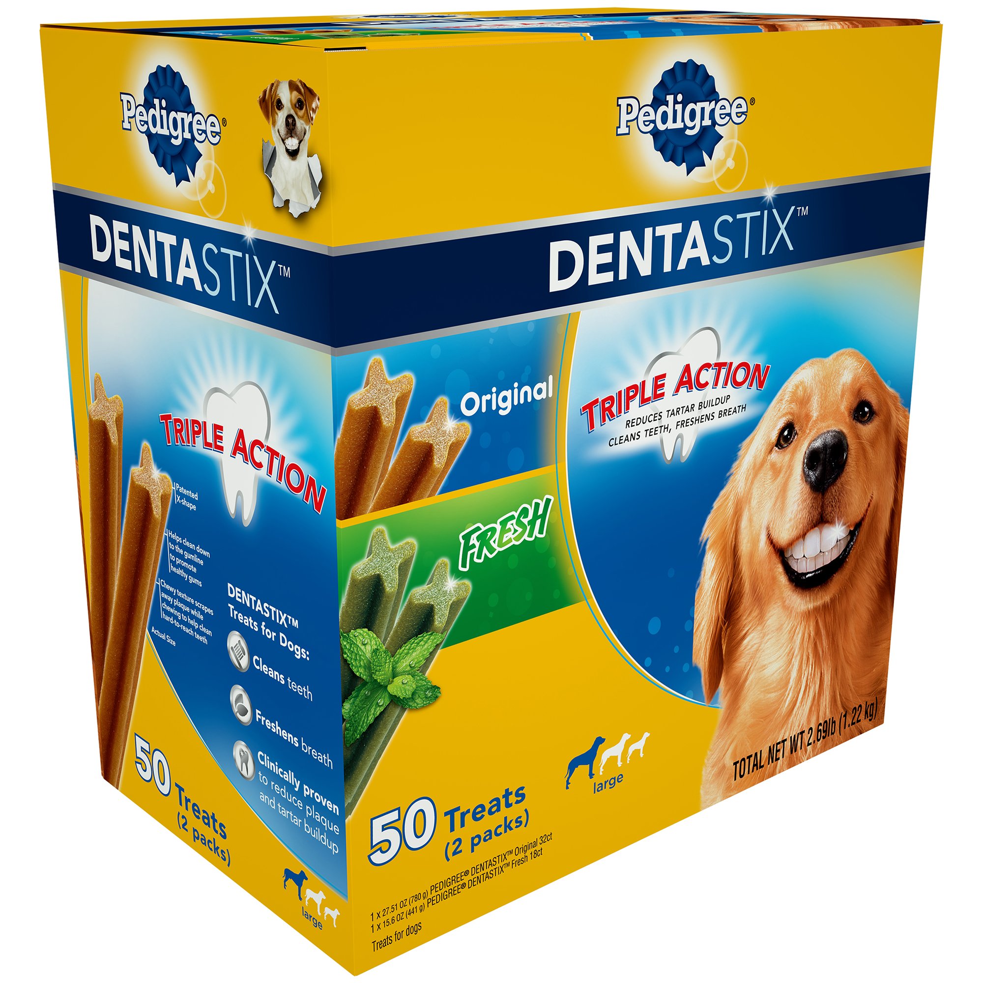 PEDIGREE DENTASTIX Original and FRESH Variety Pack Large Dog Breed