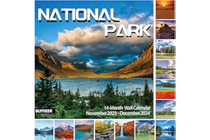 BLYYIEER 2024 Wall Calendar,National PAKRS Calendar,Untamed & Beautiful National Parks 12" x 24" Open,Family Planner Calendar Nov.2023 - Dec.2024,Home & Office Organizer,Giftable